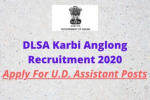 DLSA Karbi Anglong Recruitment 2020: Apply For U.D. Assistant Posts