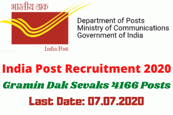 India Post Recruitment 2020: Apply Online For Gramin Dak Sevaks 4166 Posts