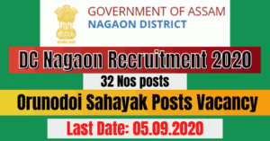 DC Nagaon Recruitment 2020: Apply For 32 Orunodoi Sahayak Posts Vacancy