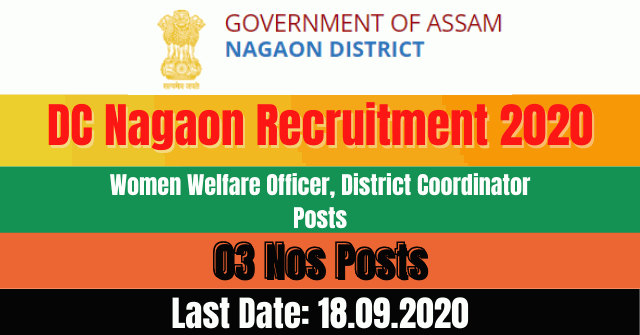 DC Nagaon Recruitment 2020: Apply For 03 Women Welfare Officer, District Coordinator Posts Vacancy