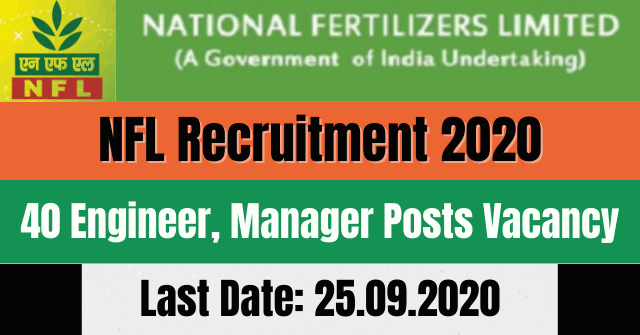 NFL Recruitment 2020: Apply For 40 Engineer, Manager Posts Vacancy