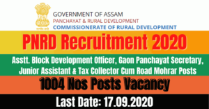 PNRD Recruitment 2020: Apply Online For 1004 Asstt. BDO, Gaon Panchayat Secretary Other Posts Vacancy