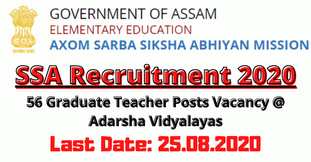 SSA Recruitment 2020: Apply Online For 56 Graduate Teacher Posts Vacancy
