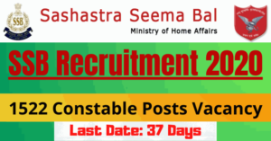 SSB Recruitment 2020: Apply Online For 1522 Constable Posts Vacancy