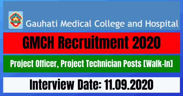 GMCH Recruitment 2020: Apply For Project Officer, Project Technician Posts [Walk-In]