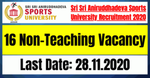 Aniruddhadeva Sports University Recruitment 2020: 16 Non-Teaching Vacancy