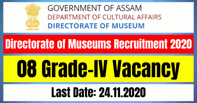 Directorate of Museums Recruitment 2020: Apply For 08 Grade-IV Vacancy