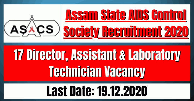 ASACS Recruitment 2020: 17 Director, Assistant & Laboratory Technician Vacancy
