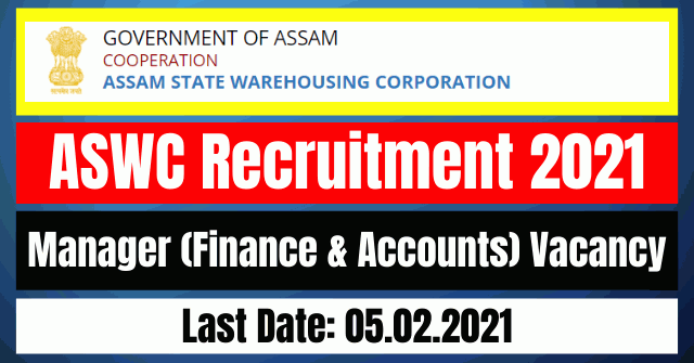 ASWC Recruitment 2021: Manager (Finance & Accounts) Vacancy