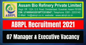 ABRPL Recruitment 2021: 07 Manager & Executive Vacancy