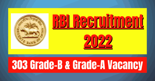 RBI Officers Recruitment 2022: 303 Vacancy