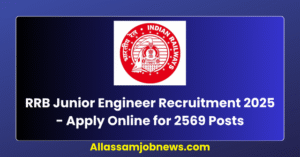 RRB Junior Engineer Recruitment 2025 - Apply Online for 2569 Posts