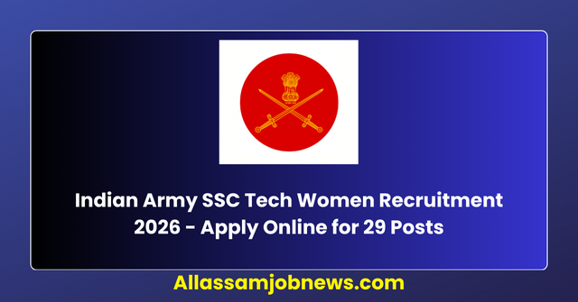 Indian Army SSC Tech Women Recruitment 2026 - Apply Online for 29 Posts