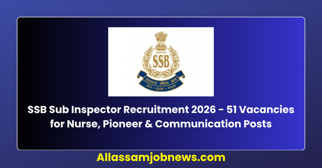 SSB Sub Inspector Recruitment 2026 - 51 Vacancies for Nurse, Pioneer & Communication Posts